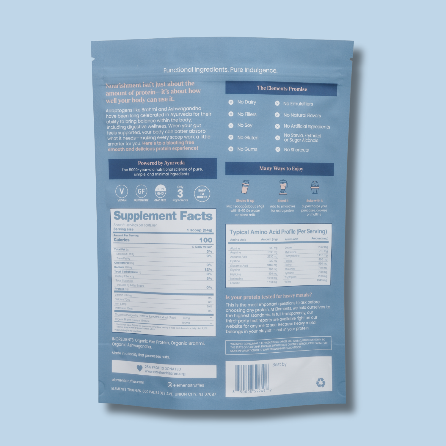 Plant Based Protein Powder: Unflavored (21 Servings)