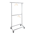 82 in. Rolling Double Rod Clothing Rack
