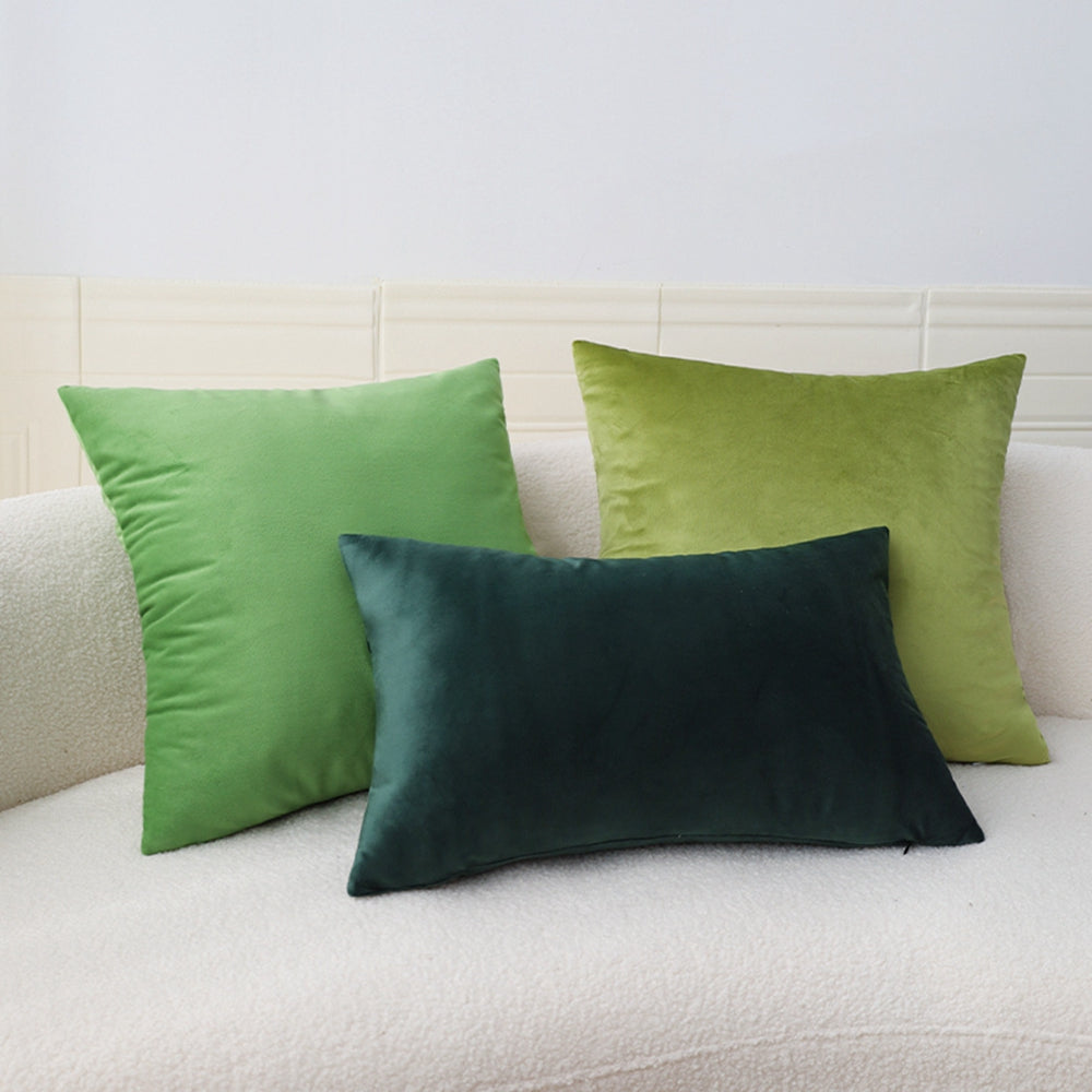 3-Piece Coordinated Pillow Cover & Insert Bundle – 3 Mix sizes with 3 green colors  Pillow Covers With Inserts Beautiful Velvet combination – Fancy...