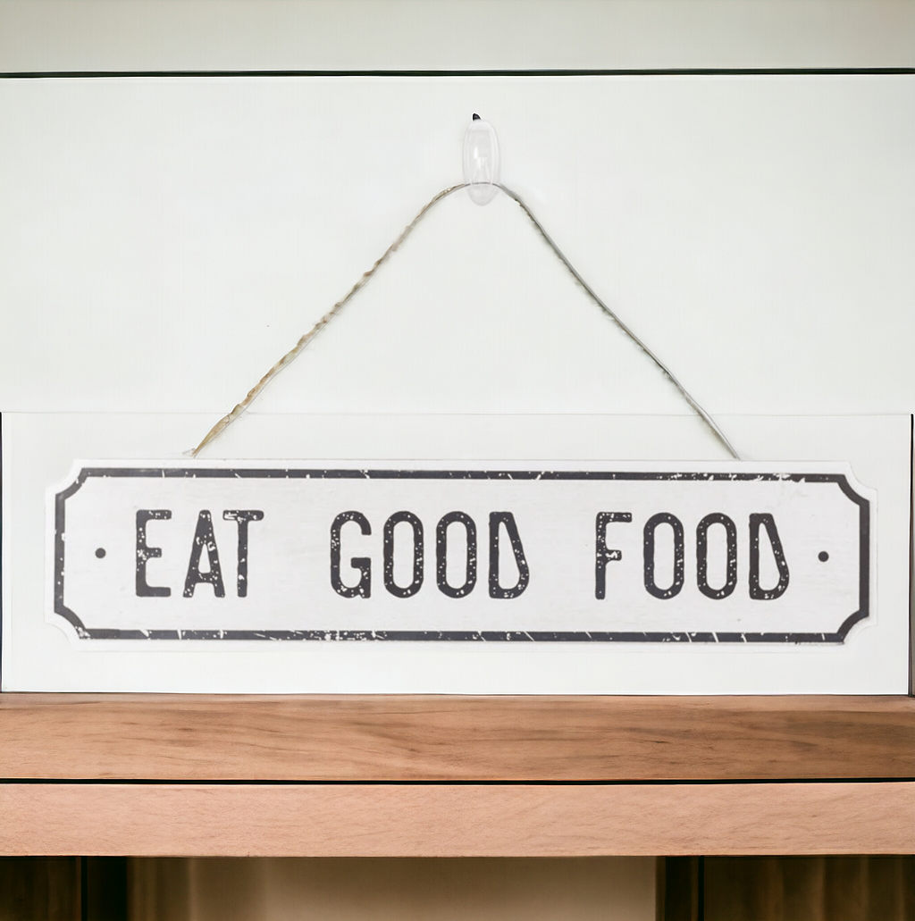 Farmhouse Wood Wall Sign Bless This Home Eat Good Food Rustic Hanging Plaque