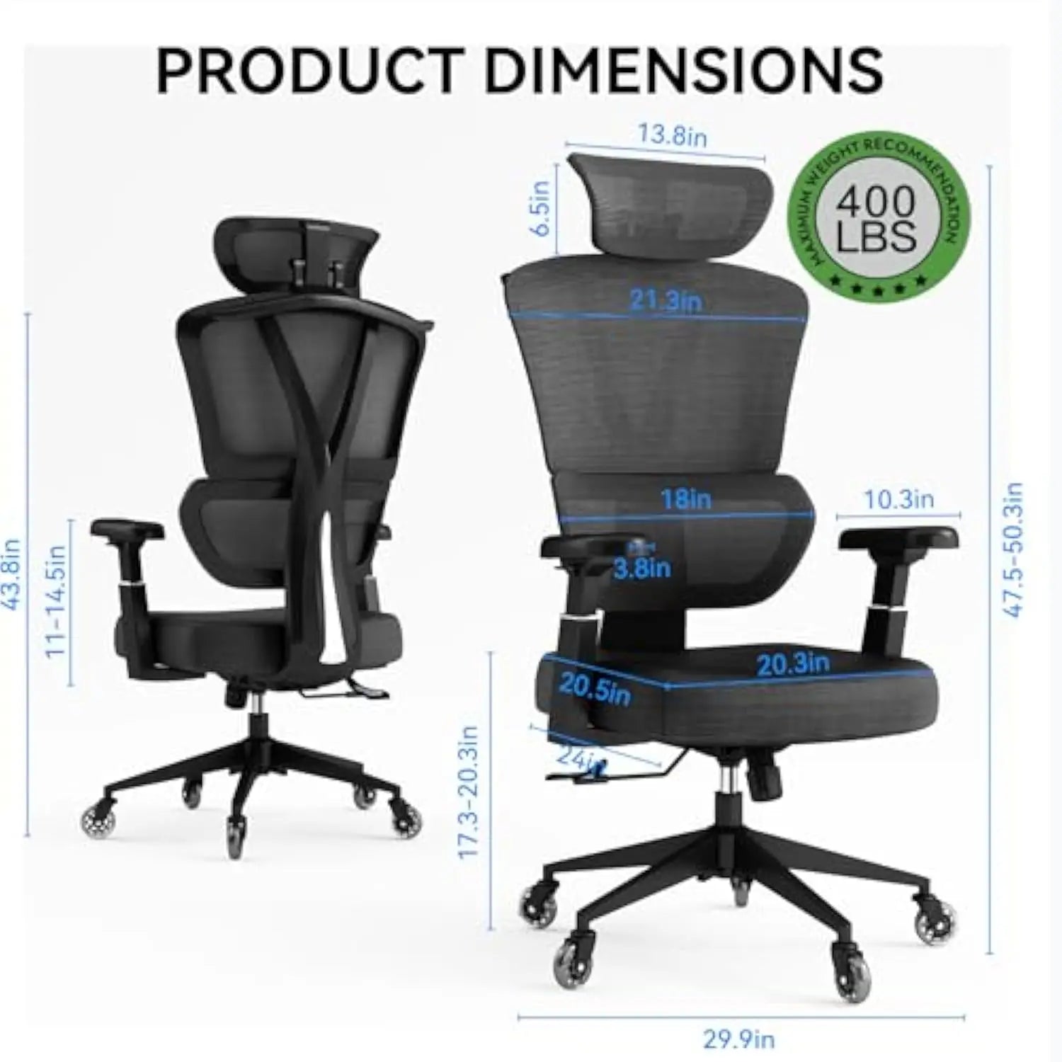 Ergonomic Office Chairs, Home Office Desk Chairs,Black Mesh Office Chair Good for Gaming, Business Meeting, Indoor.