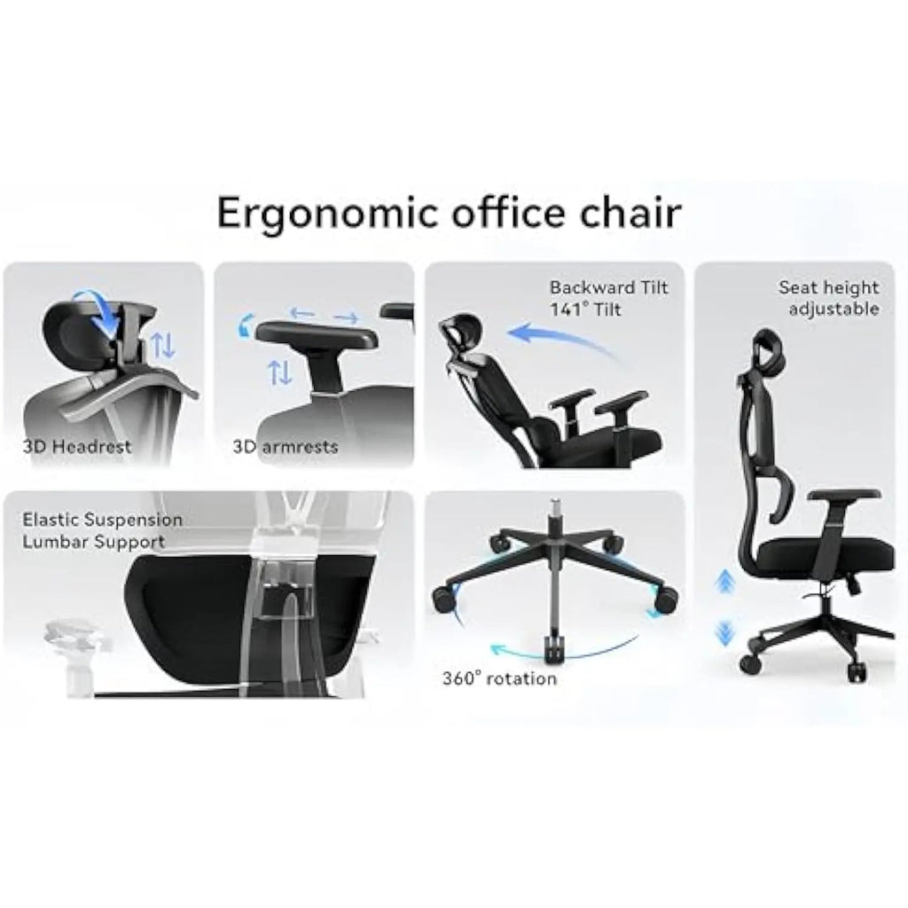 Ergonomic Office Chairs, Home Office Desk Chairs,Black Mesh Office Chair Good for Gaming, Business Meeting, Indoor.