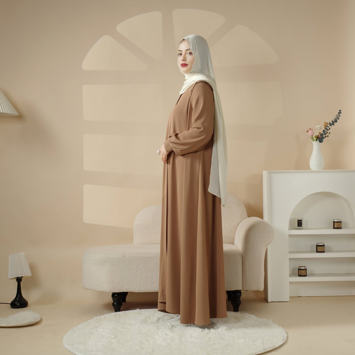 Macaron Color Shoulder Button Pullover Abaya (MA083)