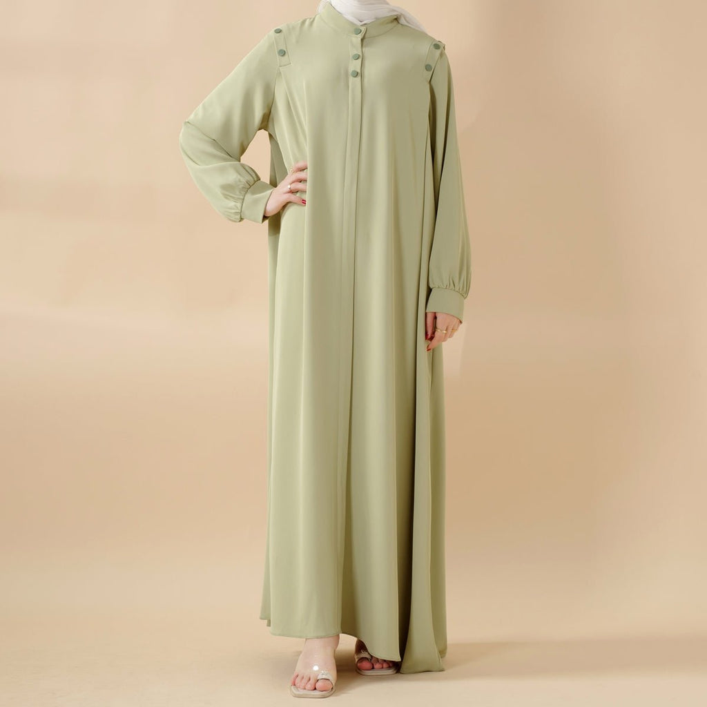 Macaron Color Shoulder Button Pullover Abaya (MA083)