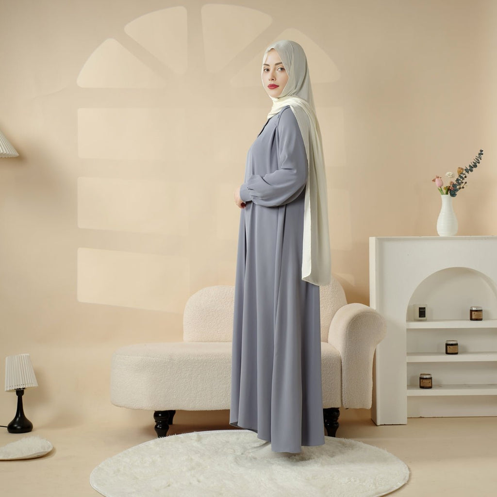 Macaron Color Shoulder Button Pullover Abaya (MA083)